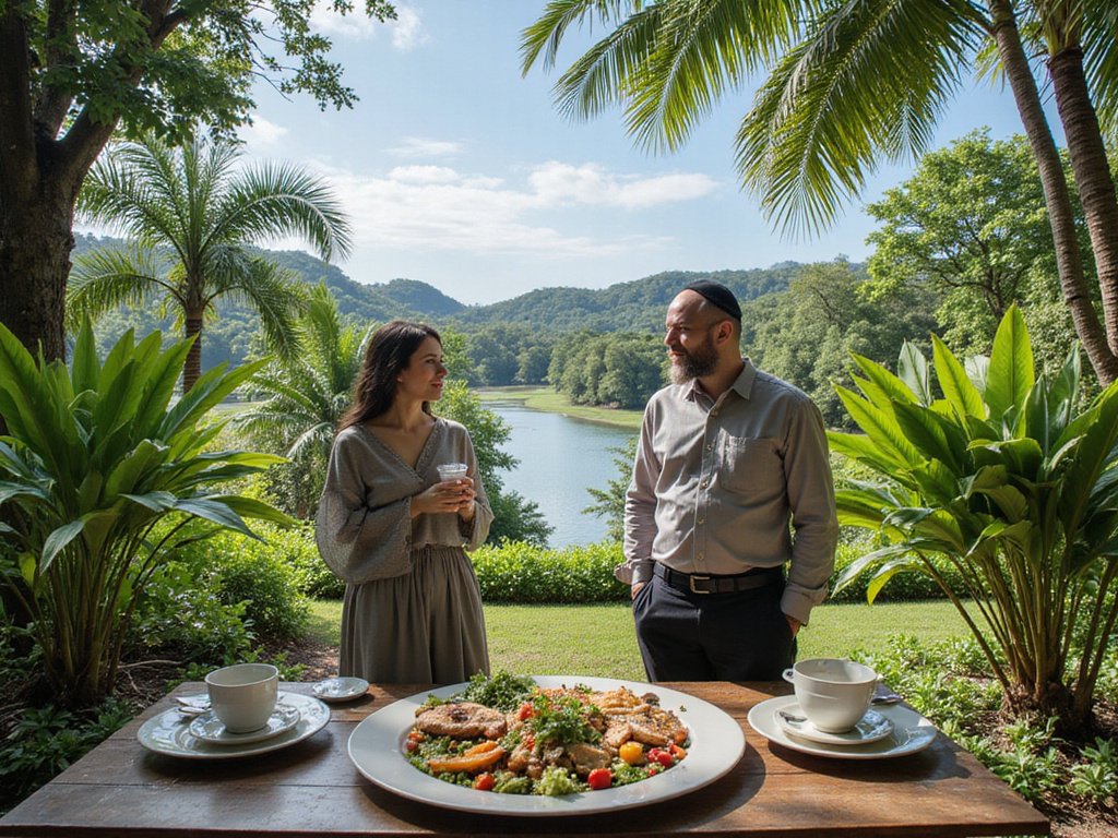 Observant Jewish couple at a kosher hotel in Thailand