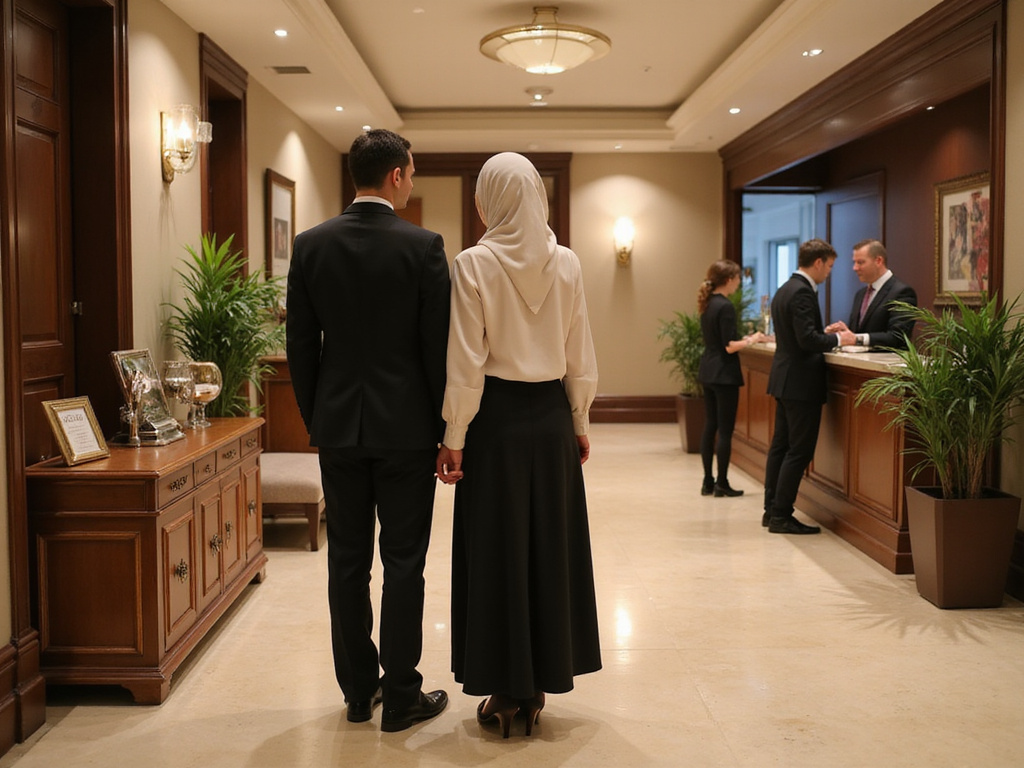 Observant Jewish couple at a kosher hotel in Zurich