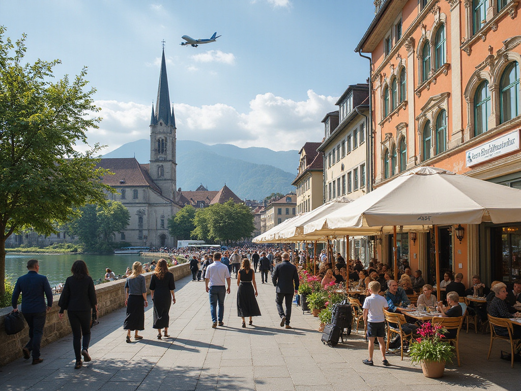 Kosher restaurant in vibrant Zurich city scene with cultural landmarks